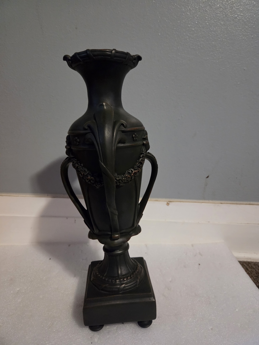 Decorative Matte Black Urn Vase - Classic Home Accent
